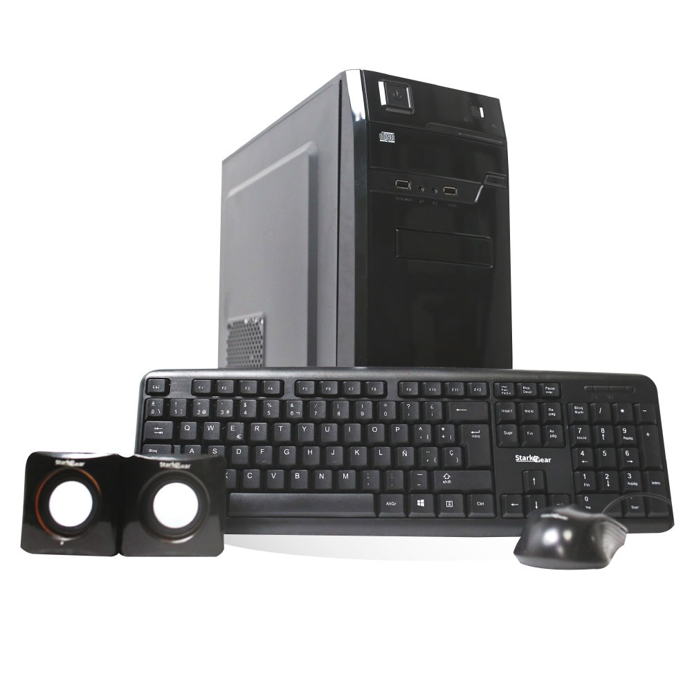 Gabinete Atx Mid Tower Negro Vidrio 2 Ventiladores
