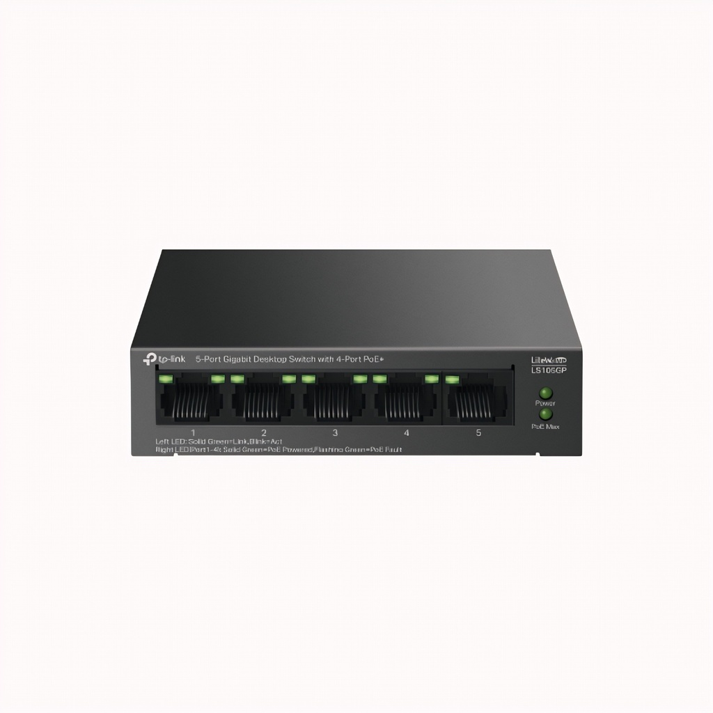 Switch No Administrable 5 Puertos Gigabit 4 PoE+