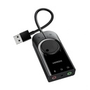 Adaptador De Sonido USB Negro 20cm Dos Auriculares Simultáneos