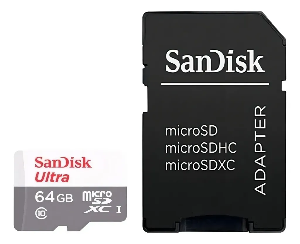 [SDSQUNR-064G-GN3MA] MICRO SD SANDISK 64GB  CON ADAPTADOR SD