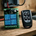 RECEPTOR DE CONTROL REMOTO 4 CANALES C/CONTROL REMOTO