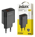 Cargador De Pared 20W 2 Puertos USB-C/USB-A Carga Rápida Qc3.0 Negro