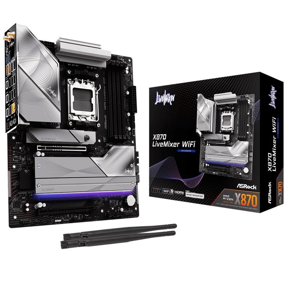 Motherboard Amd X870 Am5 Ddr5 Pcie 5.0 Compatible Ryzen 9000/8000/7000 Series Atx