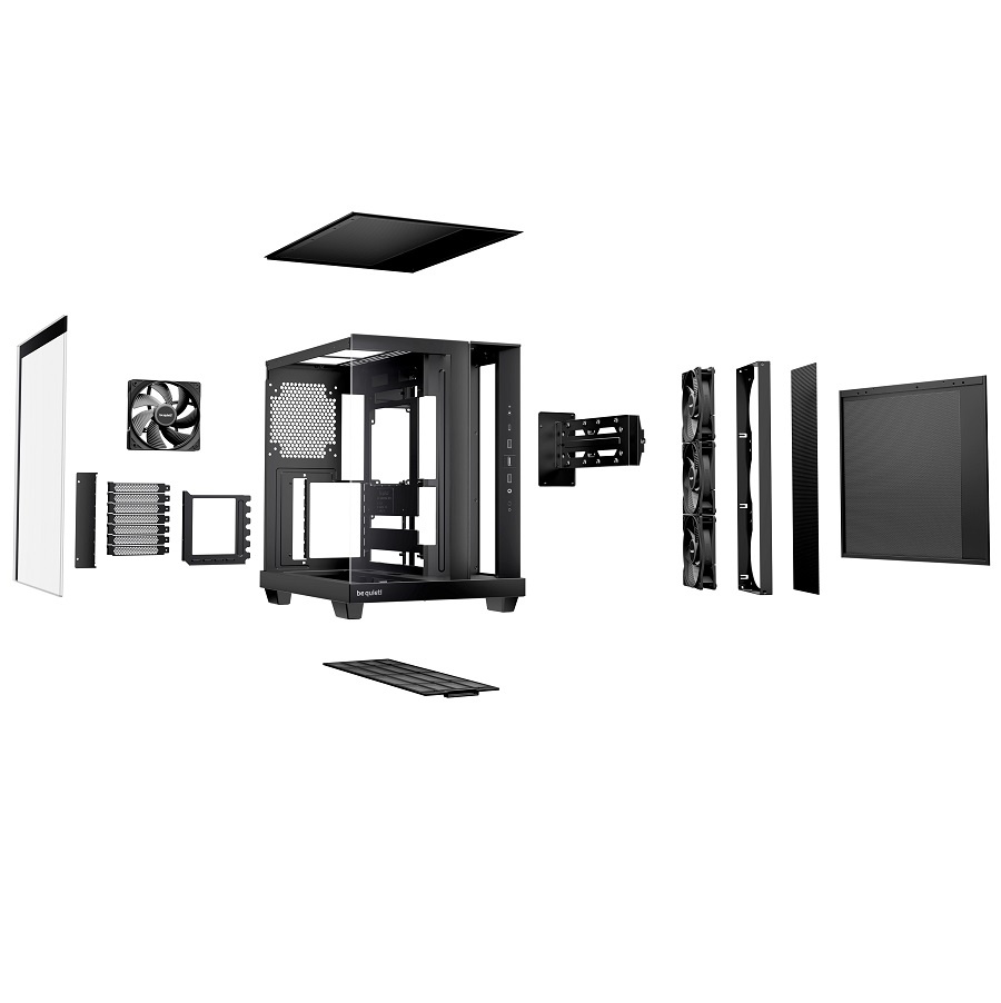 Gabinete Atx Mid-Tower Negro Con Ventiladores 4x 120mm Pwm Y Panel Lateral De Vidrio