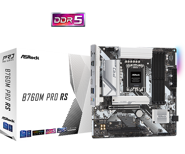 Motherboard Intel B760m Pro Rs Lga1700 Ddr5 Pcie 5.0 Compatible Atx