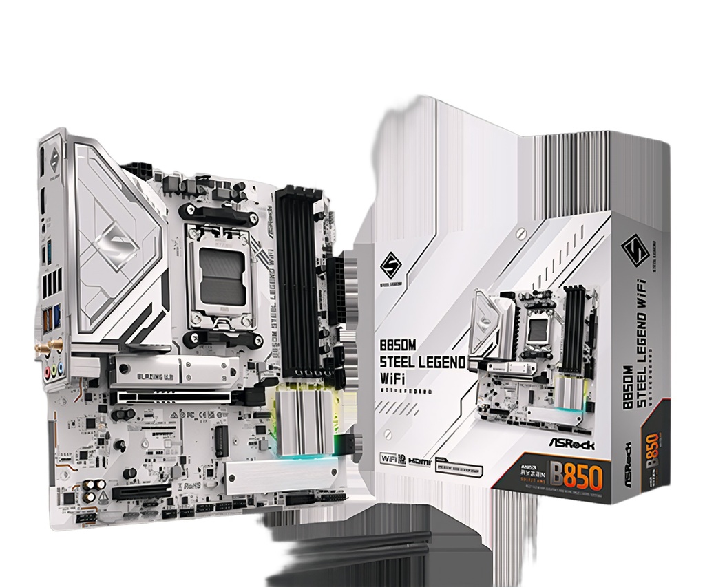 Motherboard Amd B850 Socket Am5 Ddr5 Pcie 5.0 Compatible Ryzen Series 7000/8000/9000 Micro Atx