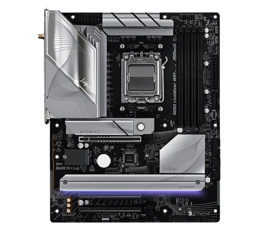 Motherboard Amd B850 Am5 Ddr5 Pcie 4.0 Compatible Ryzen Series 7000/8000/9000 Atx