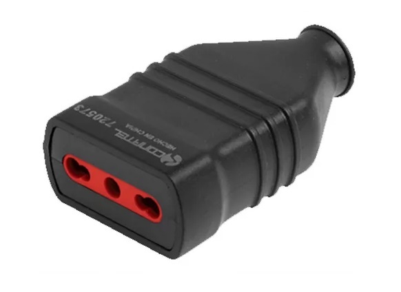 Ficha 3L bipaso hembra de goma con tierra negra Conatel