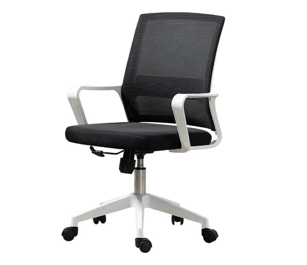 Silla De Oficina Negro Y Blanco Malla Ergonómica Con Reposabrazos Reclinable 110kg