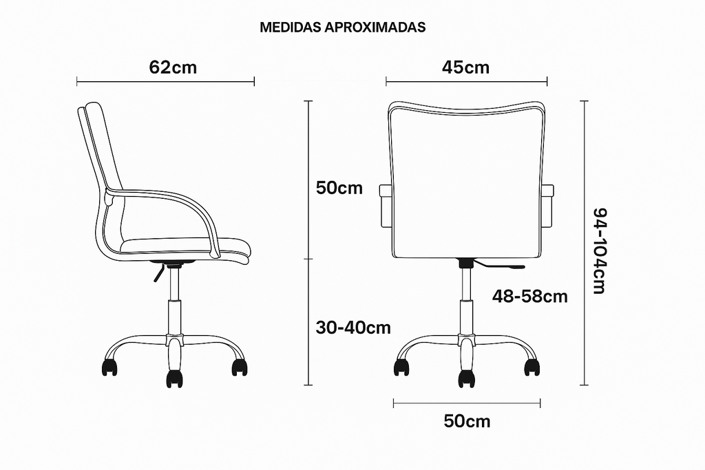 Silla Donna negra en EcoCuero