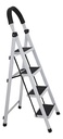 Escalera de 4 Escalones con Estructura de Acero y Escalones de Plástico Negro y Blanco Lumax
