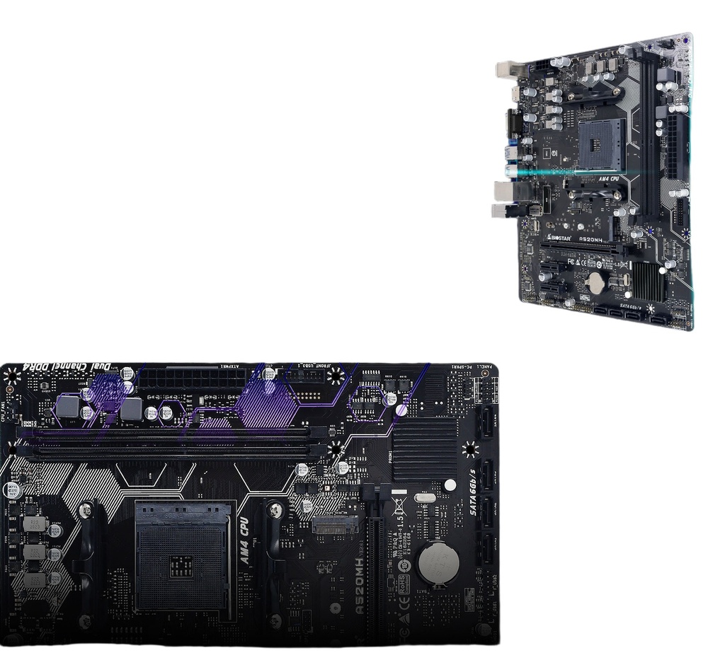 Motherboard Amd A520m-H Am4 Ddr4 Pcie 3.0 Compatible Ryzen 5000/4000/3000 Micro Atx