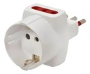 Ficha Eléctrica Schuko 2 Entradas Y 1 Salida Blanco