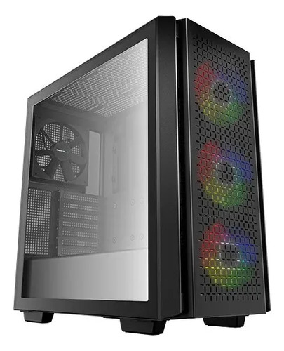 Gabinete Media Torre Con 4 Ventiladores Argb Negro Cg560
