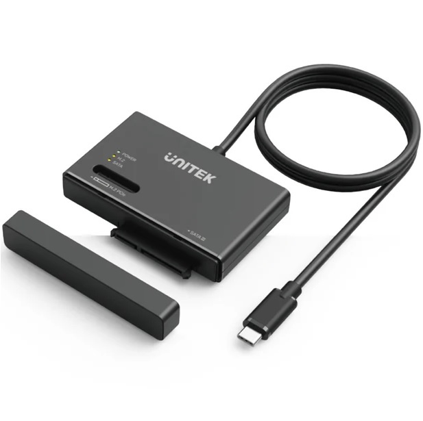[S1232A01] Adaptador Externo Unitek USB-C para discos 2.5", 3.5" y M.2