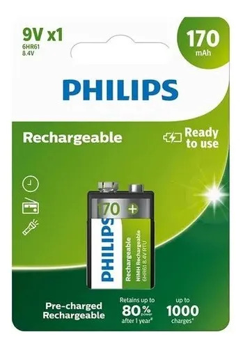 Batería De Repuesto 9V 170mAh Philips