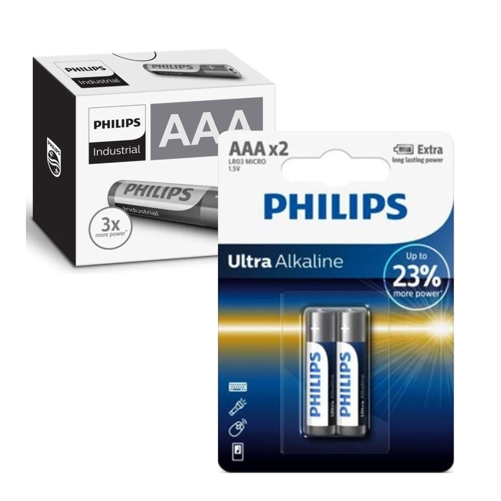 [Ultra Alkaline] Pack de 12 blister de Pilas Ultra alcalinas Philips AAA X 2 unidades