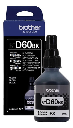Botella de Tinta Brother BTD60 Negro 108 ml