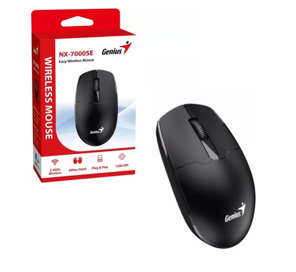 Mouse Inalámbrico 1200DPI 3 Botones Negro