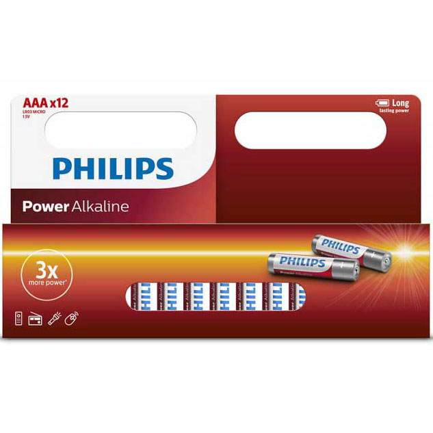 [LR03P12B/97] Pilas alcalinas Philips AAA x 12