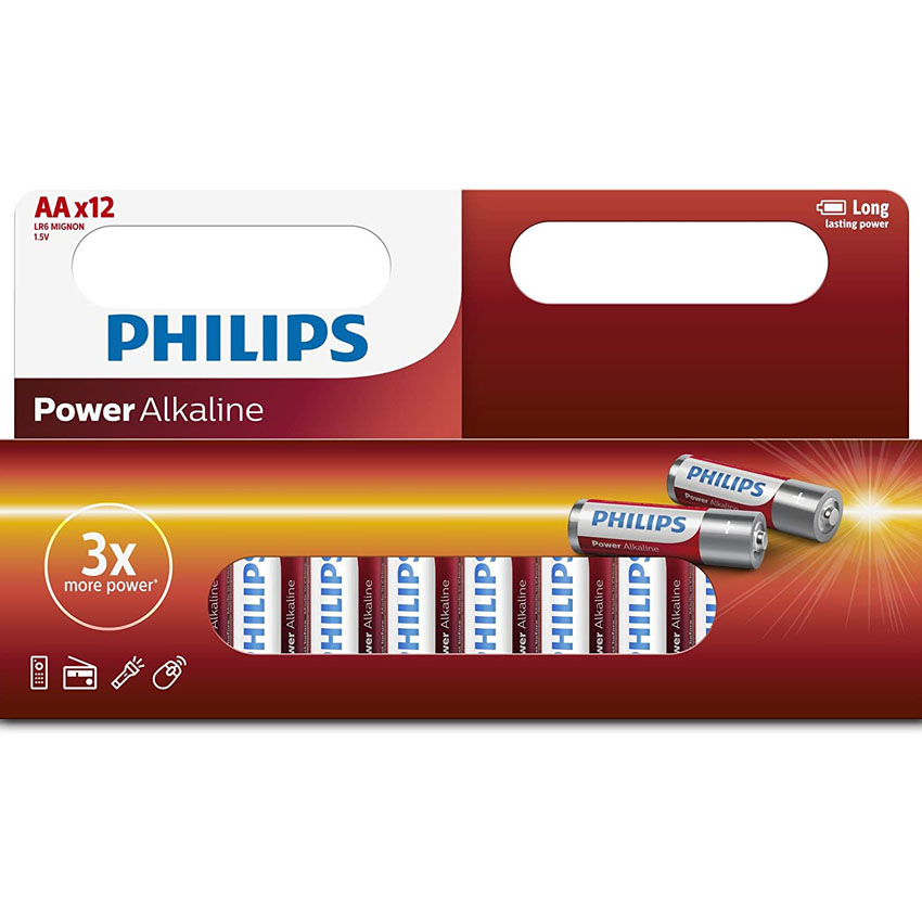 [Power Alkaline] Pilas alcalinas Philips AA x 12