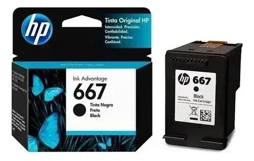 Cartucho De Tinta Hp 667 Negro 120 Páginas Original