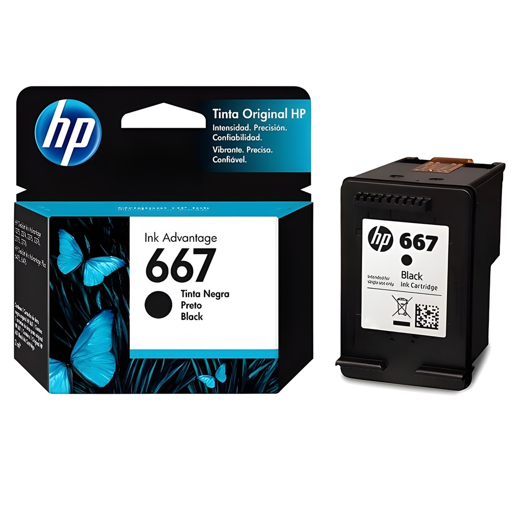 Cartucho De Tinta Hp 667 Negro Original 120 Páginas