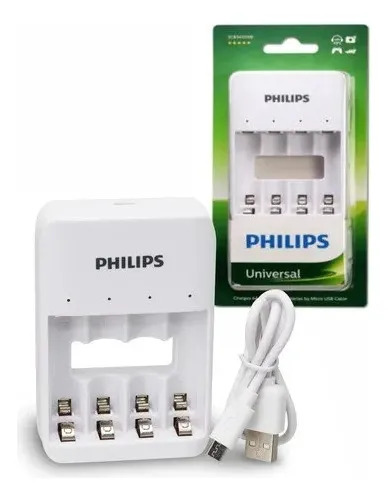 Cargador Para 4 Pilas AAA/AA Con Conexión USB
