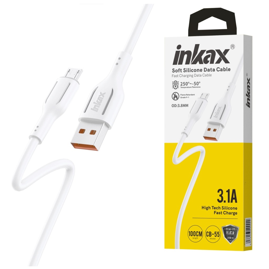 Cable Inkax Micro USB 3.1A blanco 1M