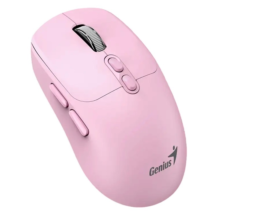 Mouse óptico inalámbrico con Bluetooth 5.3 rosa 7 botones DPI 800/1200/1600 batería AA