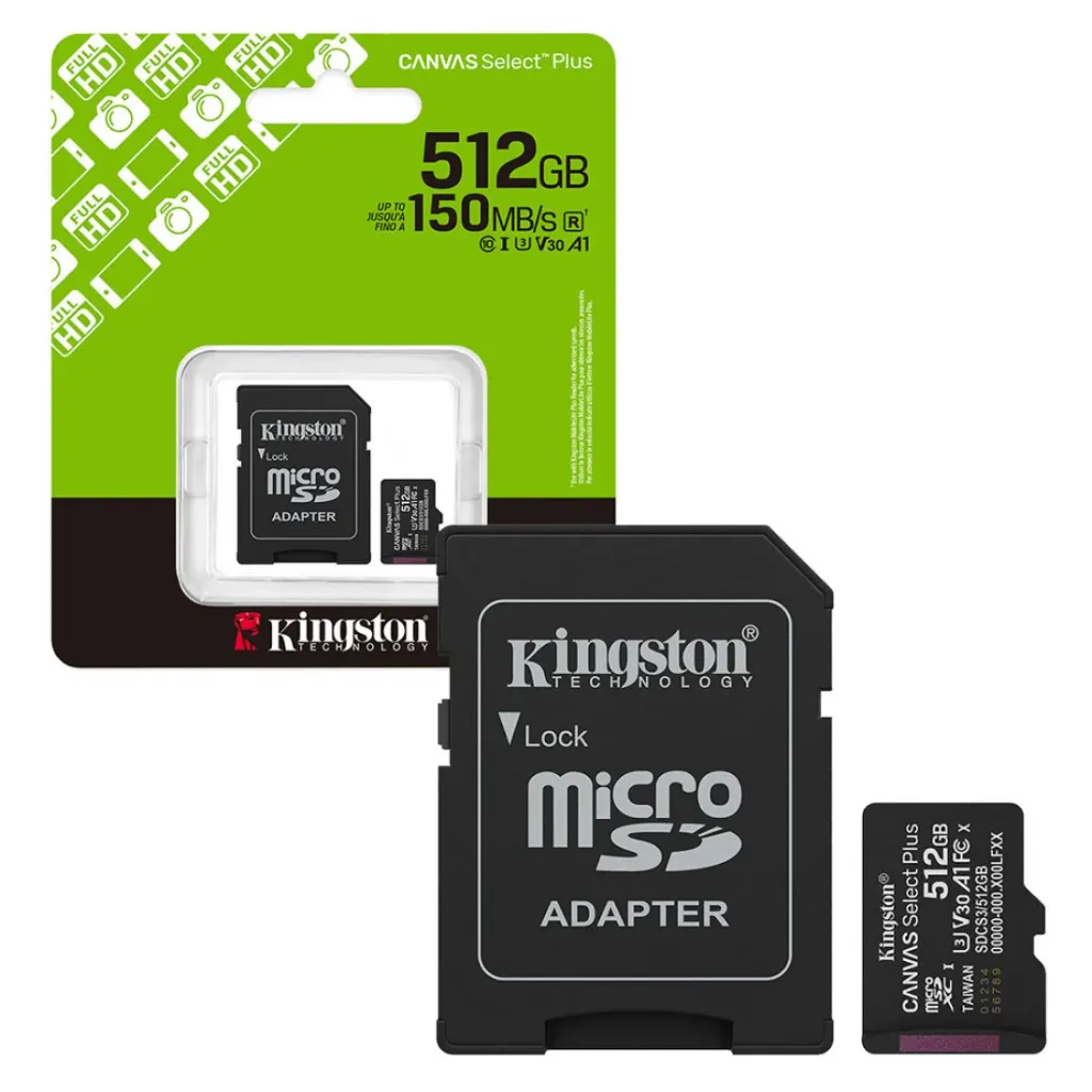 Memoria MicroSD Kingston Select Plus 512GB clase 10