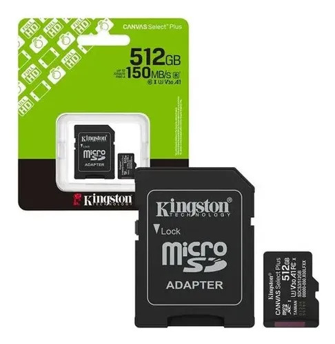 Tarjeta microSD 512GB Clase 10 Uhs-I