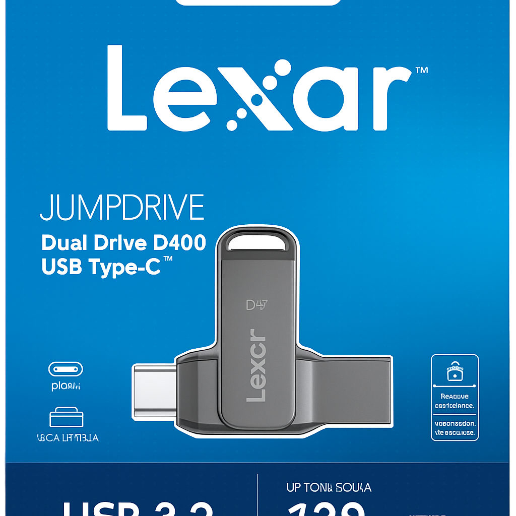 Pendrive Lexar 64GB JumpDrive Dual Drive D400 USB 3.2