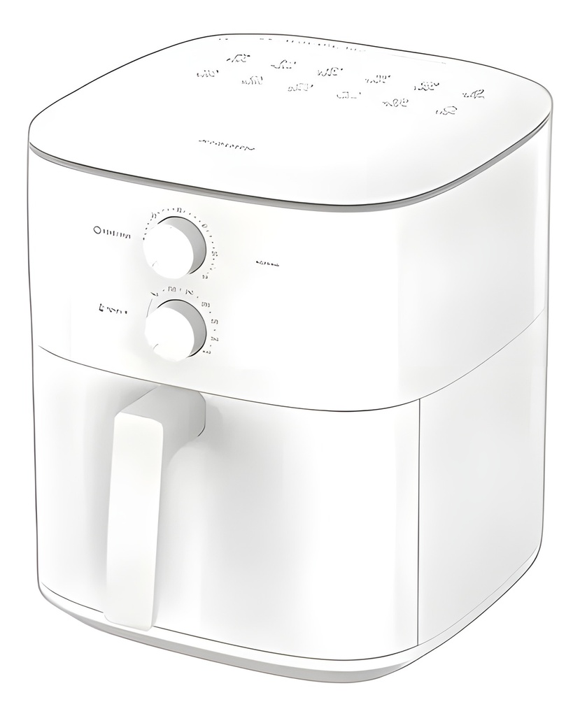 Freidora De Aire 1550W Con Circulación 360 Grados Y Controles De Tiempo Y Temperatura Blanco