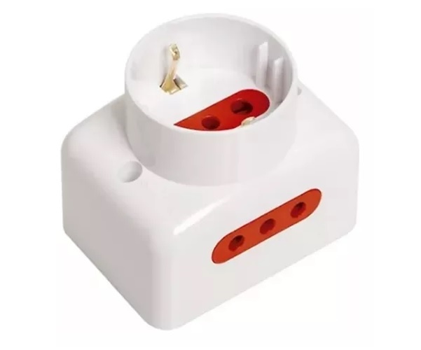 [718450] Tomacorriente de pared 1xSchuko + 2x3L Conatel