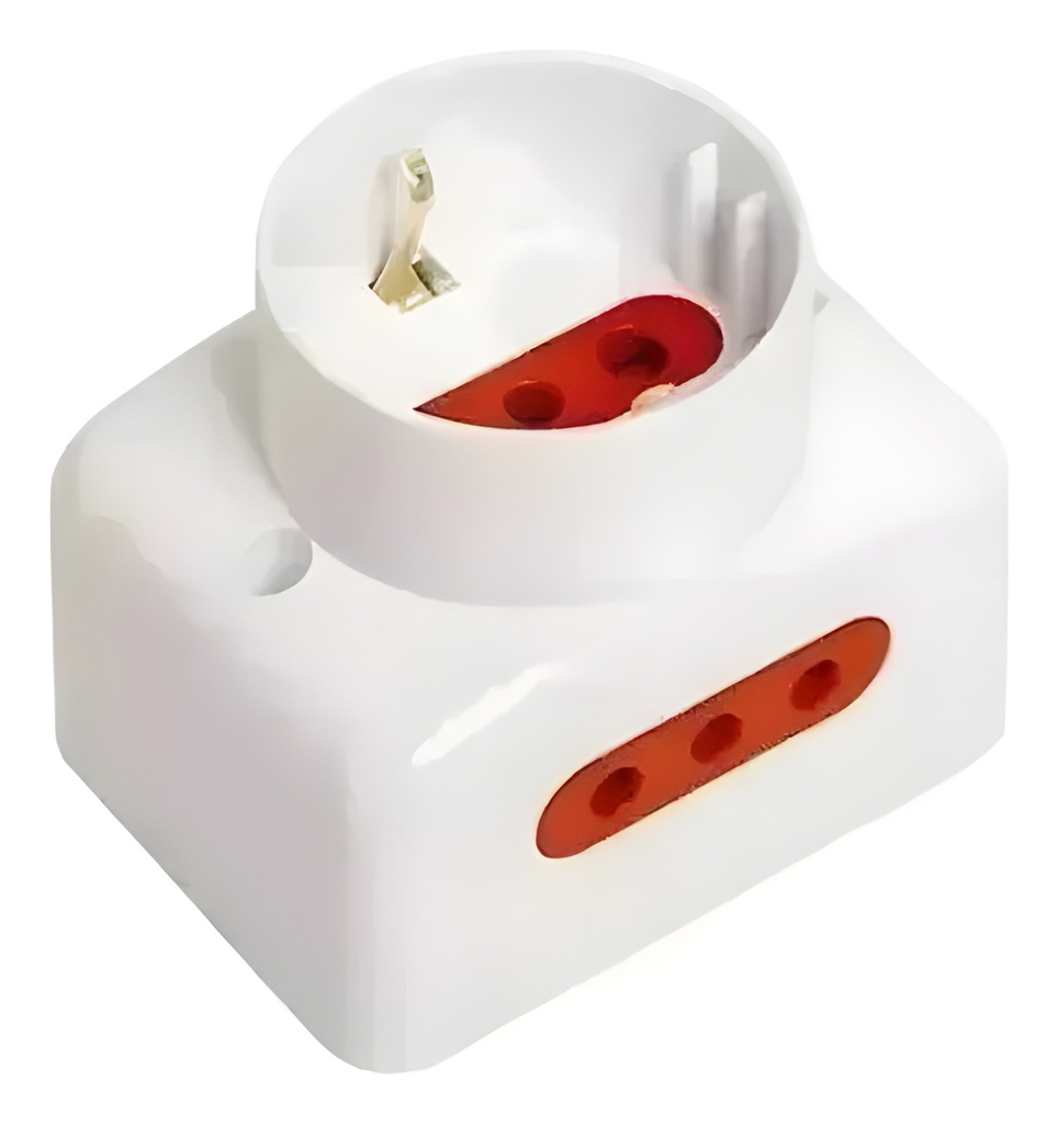 Adaptador De Corriente Schuko Blanco
