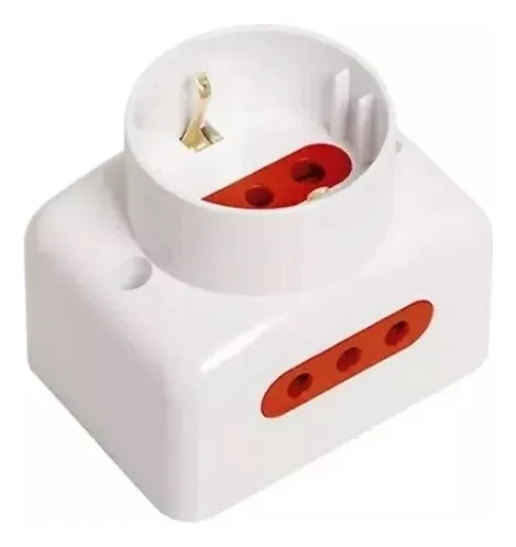 Tomacorriente de pared 1xSchuko + 2x3L Conatel