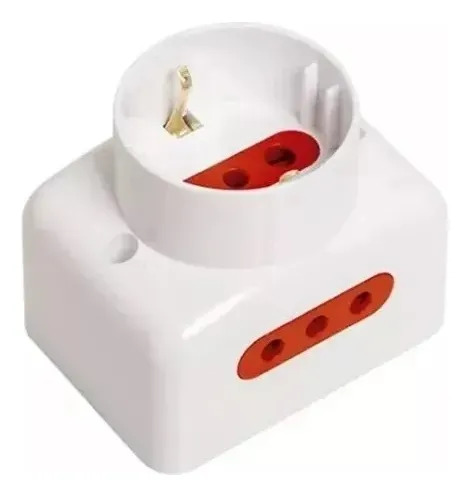 Tomacorriente de pared 1xSchuko + 2x3L Conatel