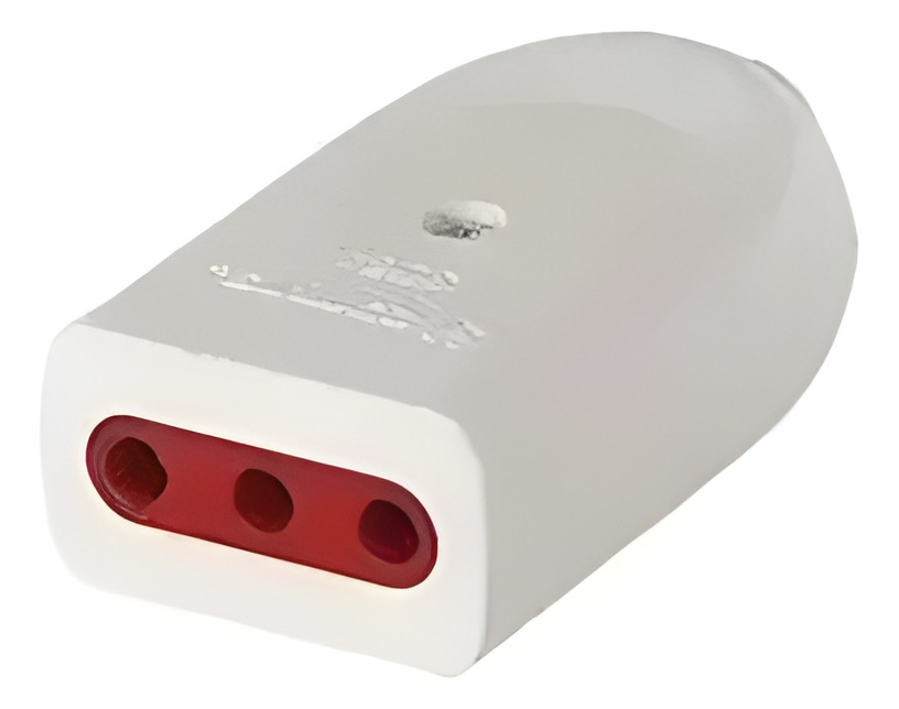 Adaptador De Corriente 3L Hembra Con Tierra Blanco