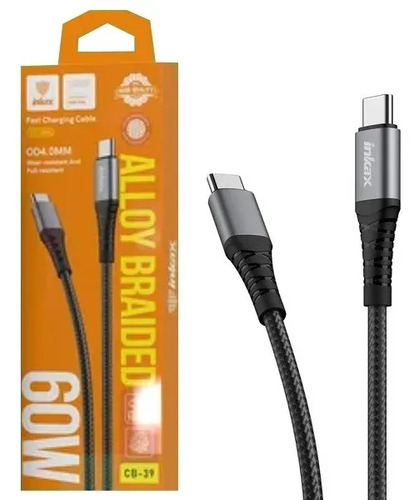 Cable USB-C 60W 1m Inkax Negro