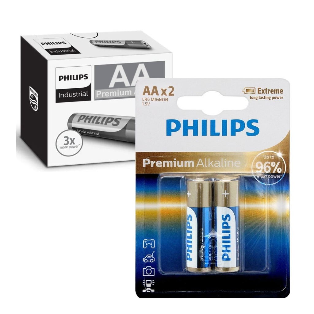 Pack de 12 blister de Pilas Premium alcalinas Philips AAA X 2 unidades