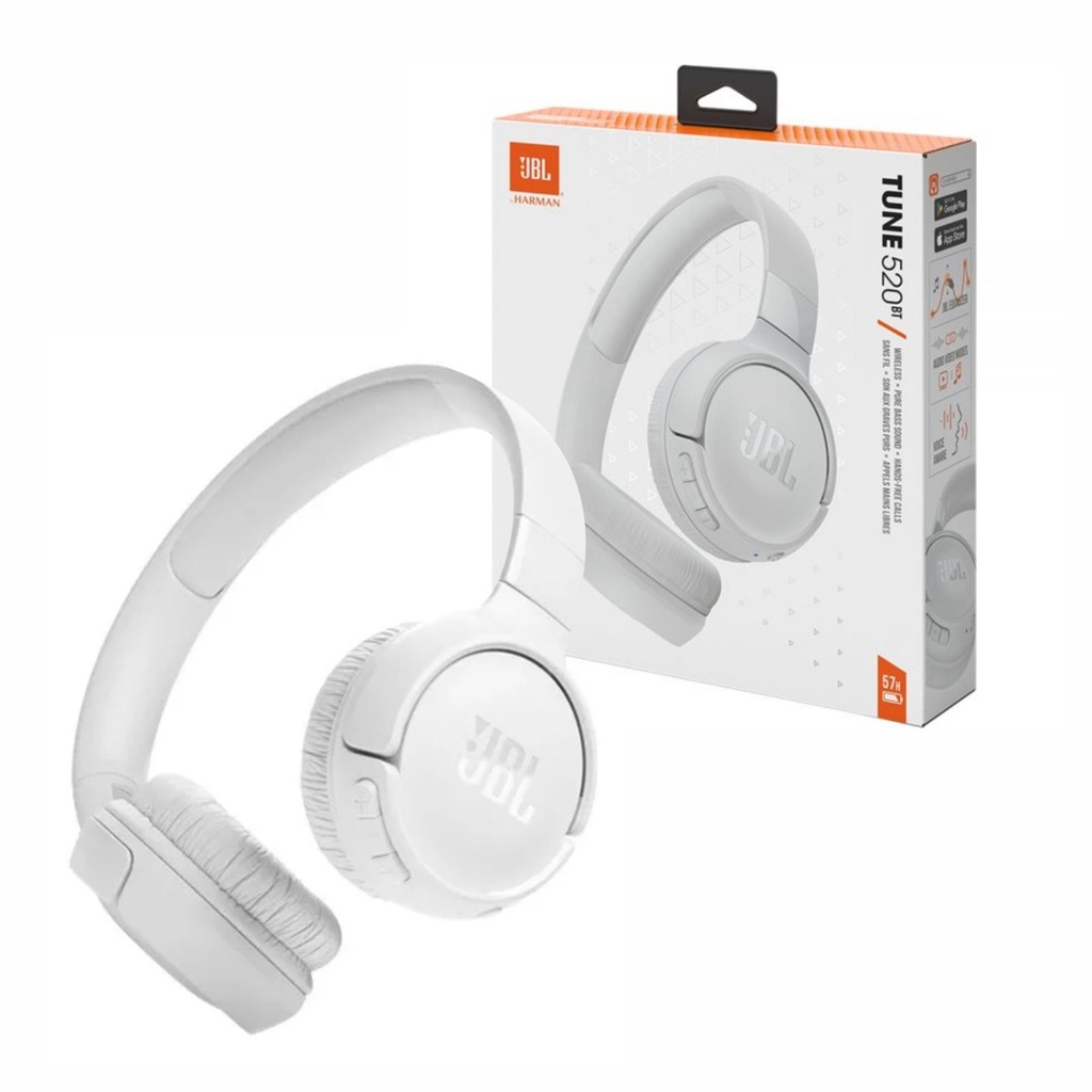 [JBLT520BTWHTEU] Audífono JBL T520 inalámbrico bluetooth blanco