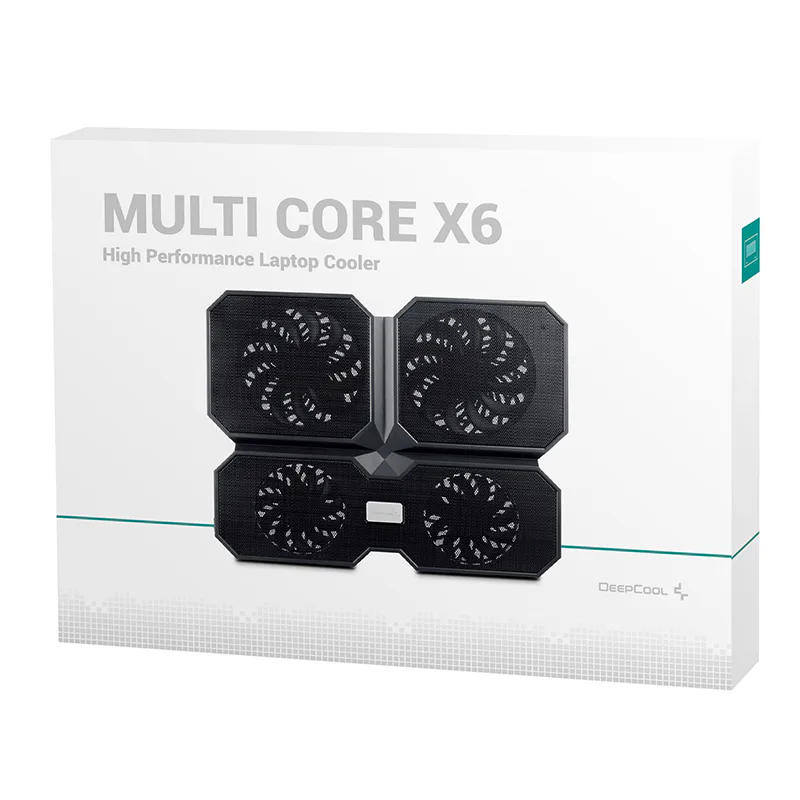 Base Refrigeradora Para Notebook 4 Ventiladores (2x140mm + 2x100mm) Negro Multi Core X6