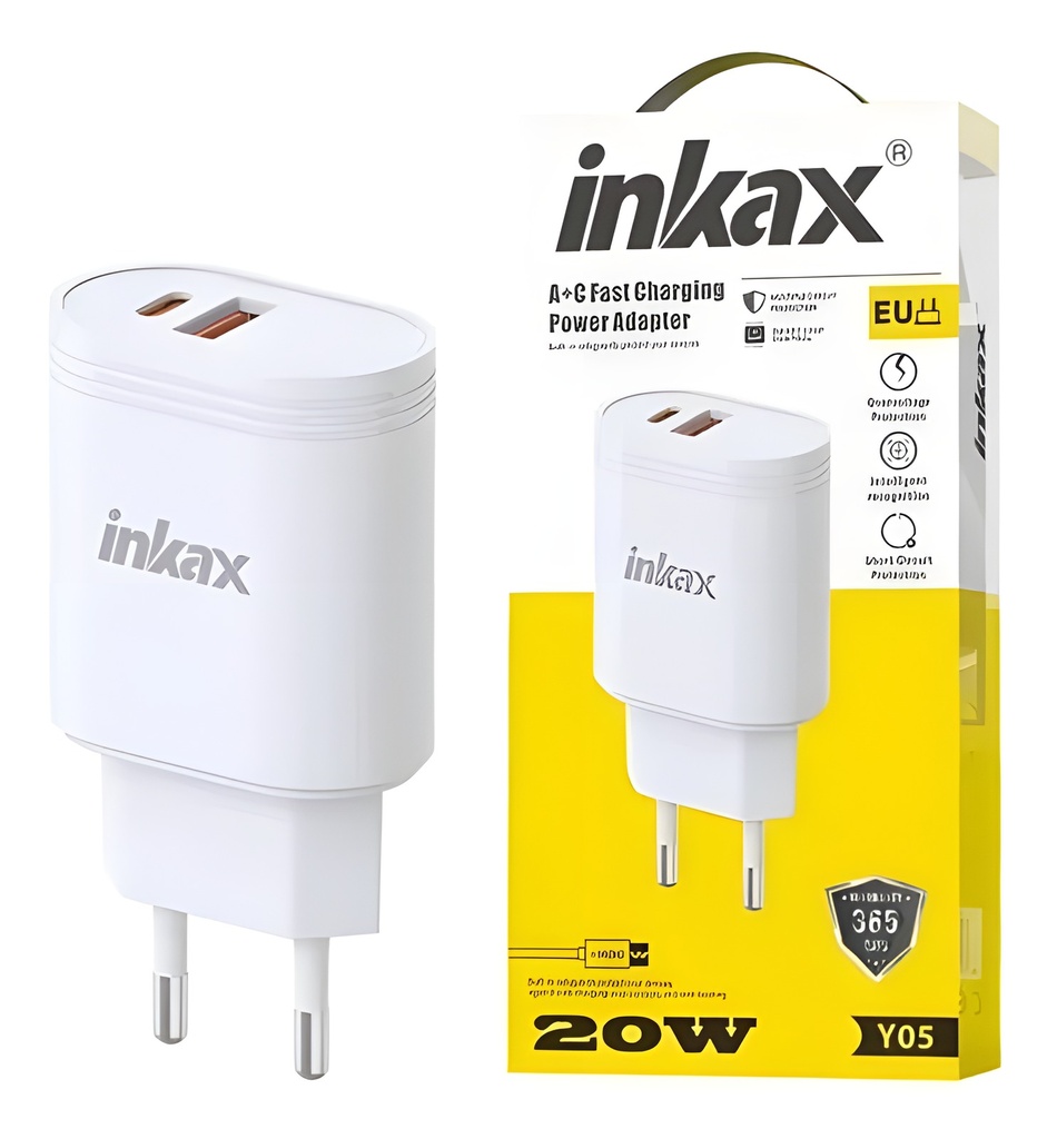 Cargador De Pared USB-C/USB-A 20W Blanco