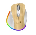 Mouse Gamer 2.4GHZ 800-2400DPI Ergonómico Blanco Y Madera