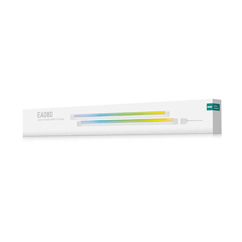 Tira LED Argb Flexible 400mm Kit De Dos Unidades Con Clips De Montaje