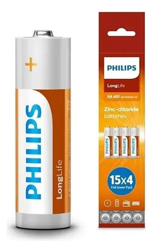 Pilas Aa Philips Longlife X 60