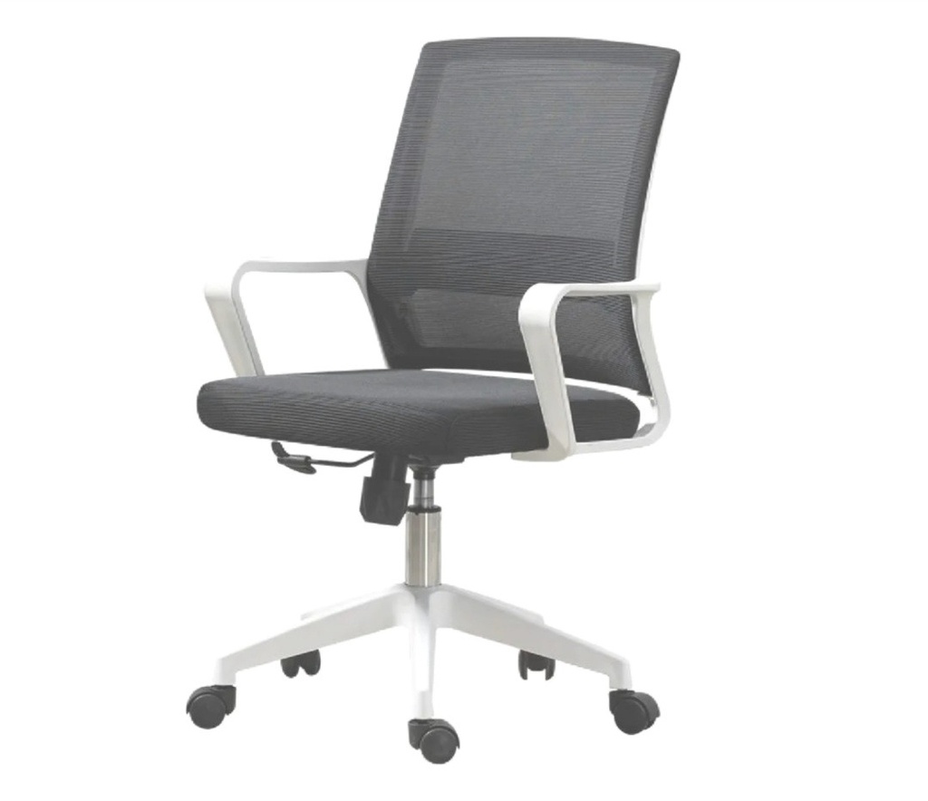 Silla De Oficina Gris Oscuro Y Blanco Malla Ergonómica Con Reposabrazos Reclinable 110kg