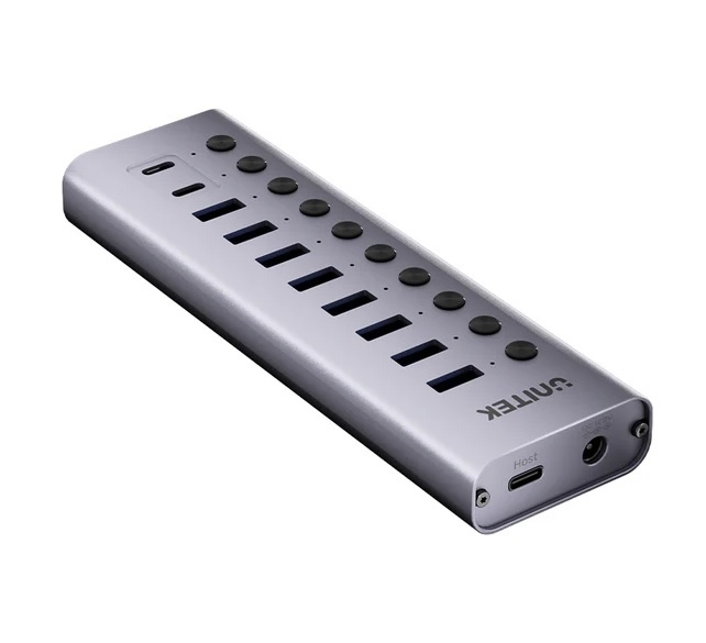 [H1315B01-EU] HUB USB-C Unitek 10 en 1 5Gbps con interruptor