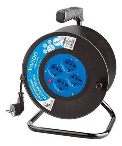 [719035] Alargue carrete 30 metros 4xSchuko a ficha Schuko Conatel